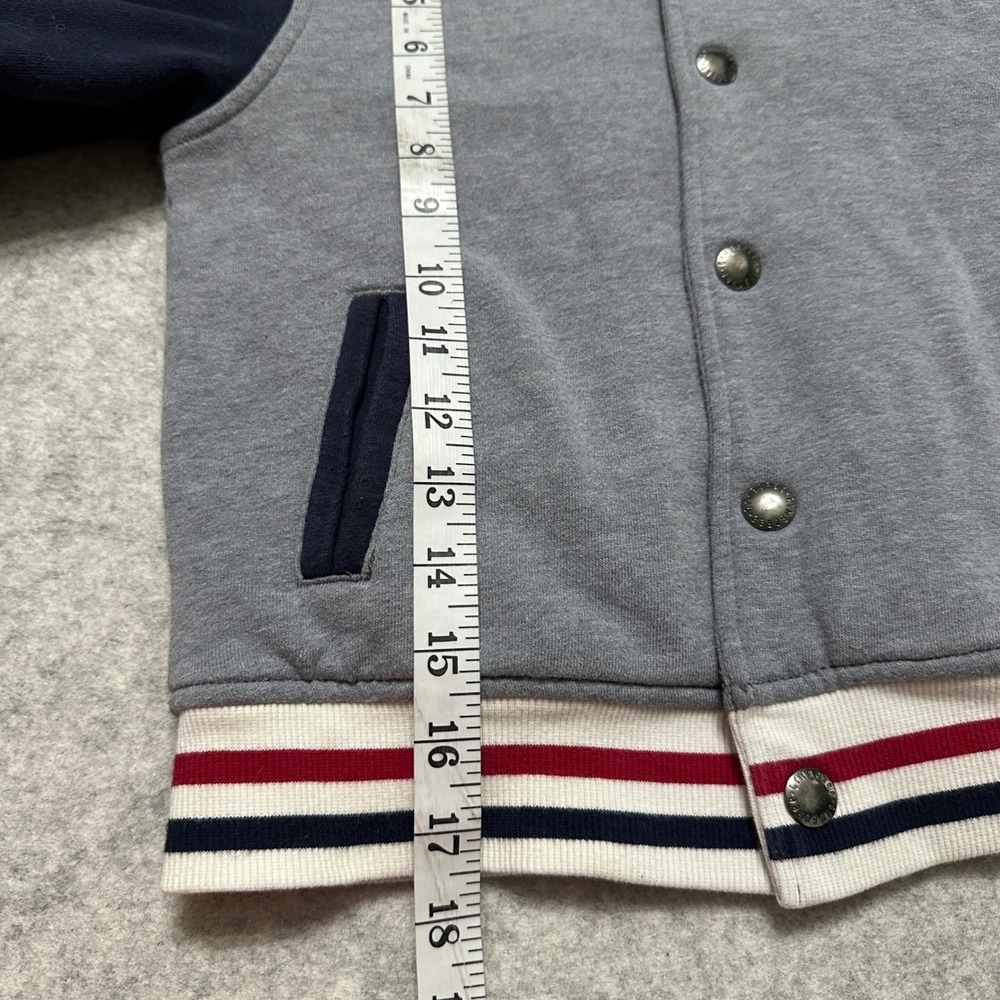 Gymboree Boys Bomber Baseball Varsity Jacket Size S 5-6‎ Preppy Timeless Grey - Picture 6 of 12